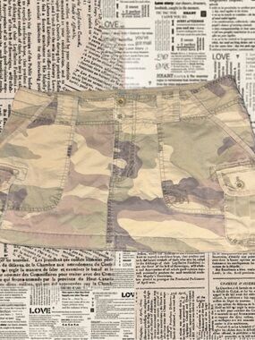 Abercrombie & Fitch Green Camo Mini Skirt